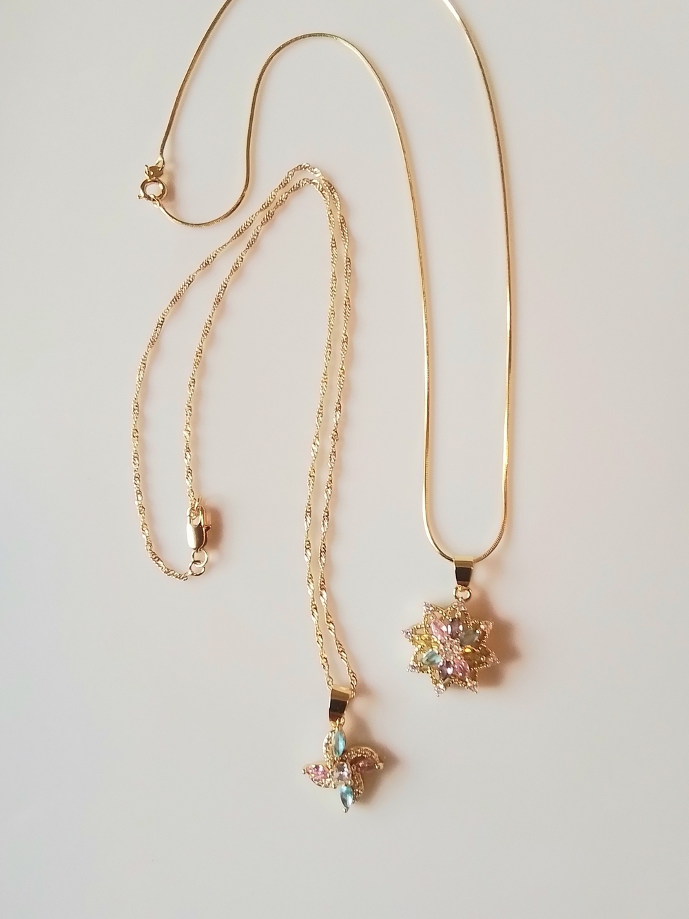 Flower Pendant Necklaces - Set Of Two - Picture 4 of 4